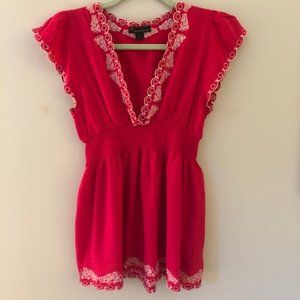 Forever 21 Pink and White summer blouse SZ S